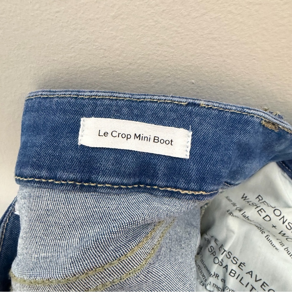 FRAME Denim Jeans Le Crop Mini boot Bootcut Raw hem Size 32 - Picture 9 of 11